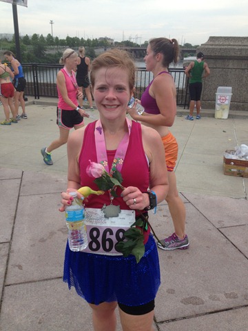 Post-race at Indianapolis Women's Half Marathon Healthy Strides