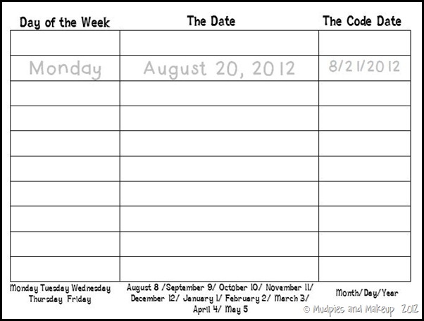Calendar Practice Worksheet2