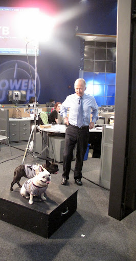 When we finally got on set, Bill Griffeth - co-host of Power Lunch - came over to greet us.  I don't think they have too many dogs visit their show.
