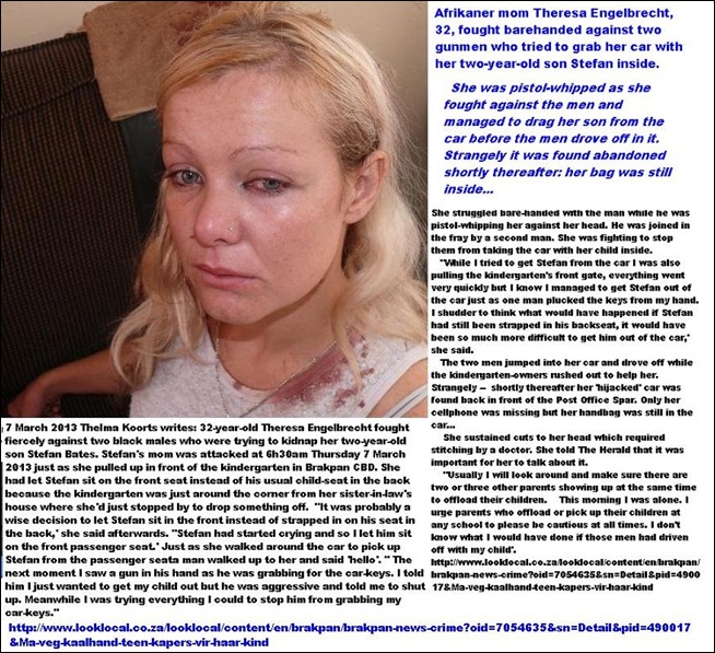 ENGELBRECHT theresa 32 fought barehead against two kidnappers to save child Brakpan Mar72013