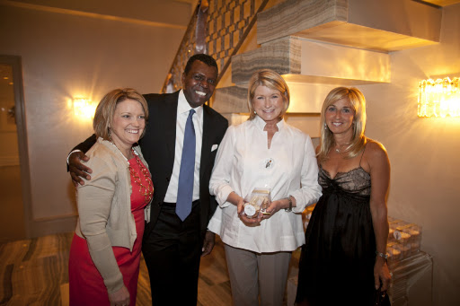 Amy Wilkins, Mark, Martha, and Lisa Gersh, president and COO of Martha Stewart Living Ominimedia