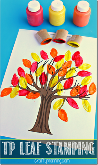 TP Stamped Fall Tree Craft for Kids #fall #craftsforkids #preschool TP Stamped Fall Tree Craft for Kids #fall #craftsforkids #preschool