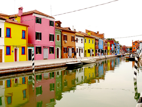 The island off of Venice known as Burano, is full of vibrant, punchy color.
 (photography-edu.com)