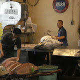 An electric saw for cutting the tuna An electric saw for cutting the tuna