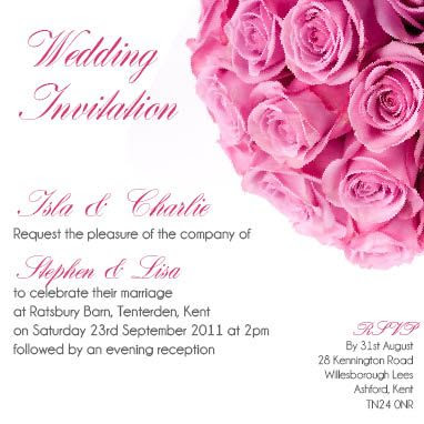Dome of Pink Roses 3 Flat Invitation