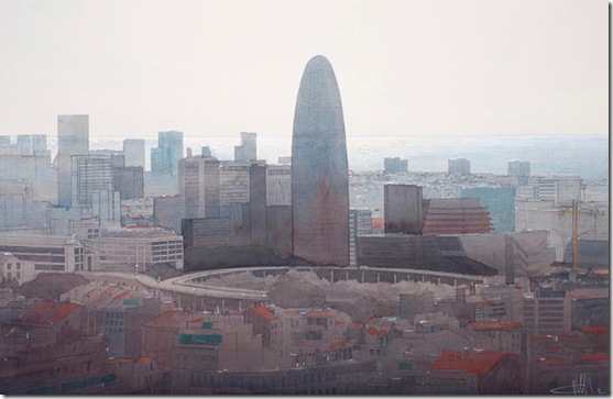 9 Barcelona . panorama sobre la torre agbar 66 x 96 cm 9 Barcelona . panorama sobre la torre agbar 66 x 96 cm