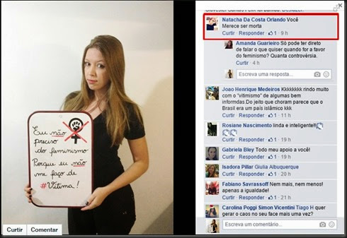 Feminista ameaça mulher no facebook Feminista ameaça mulher no facebook