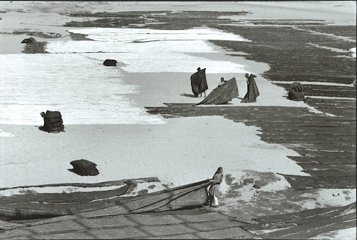 Ahmadabad, Gujarat, India, 1966. I love that they are laying out fabric. Ahmadabad, Gujarat, India, 1966. I love that they are laying out fabric.