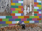 We spotted this very colorful mural right up the block.