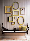 salon-style wall with blank frames. salon-style wall with blank frames.