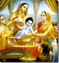 Lord Krishna's bathing ceremony