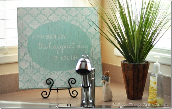 Sign in kitchen