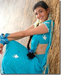 Kajal Agarwal in blue saree