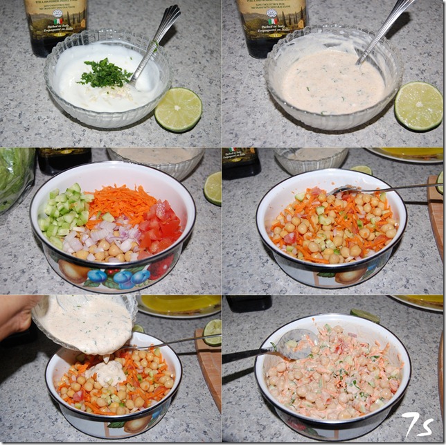 Chickpea salad process