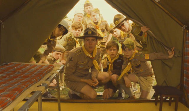 Edward Norton (at center) stars as Scout Master Ward in Wes Anderson’s MOONRISE KINGDOM, a Focus Features release.  
Credit:  Focus Features