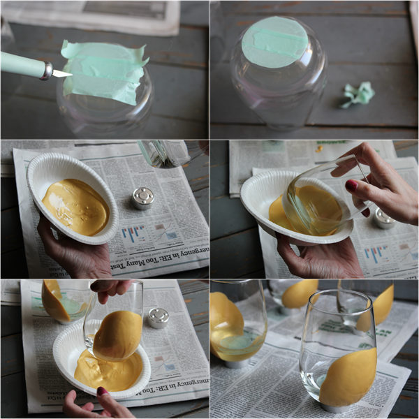Gold Paint Dipped Wine Glasses Gold Paint Dipped Wine Glasses