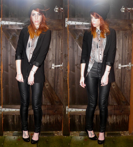 LEATHER TROUSERS AND SNAKE SKIN