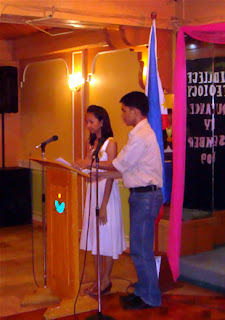 Emcees Lovely Soriano and John Rommel Carpio