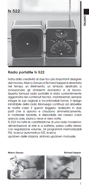 Brionvega TS 522 User Manual Brionvega TS 522 User Manual