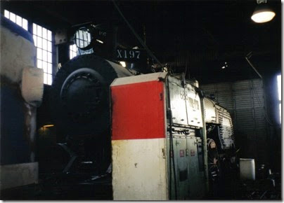 03 Oregon Railway & Navigation Company Baldwin P-77 Class 4-6-2 #197 at the Brooklyn Roundhouse in Portland, Oregon on August 25, 2002