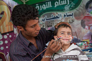 Face painting at Change Square. Sana'a, Yemen  ساحة التغيير بصنعاء اليمن