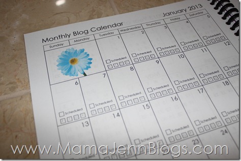 2013 Blogging Planner {FREE Printable}: Monthly Blog Calendar