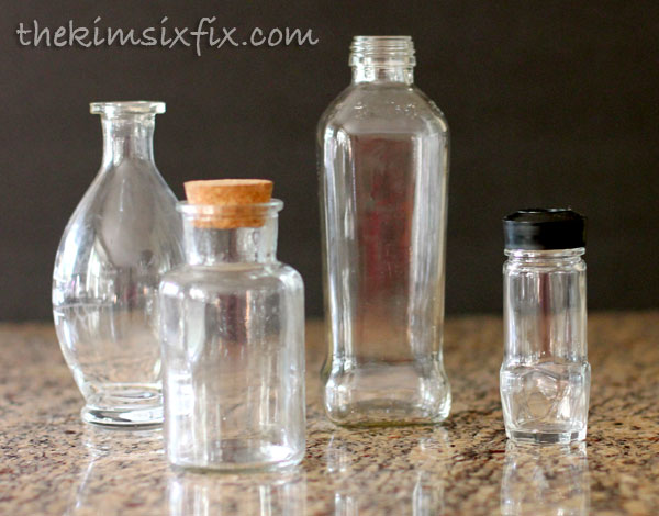 Glass bottles for distressing