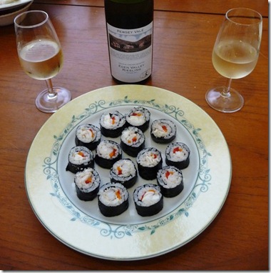 Blue swimmer crab sushi