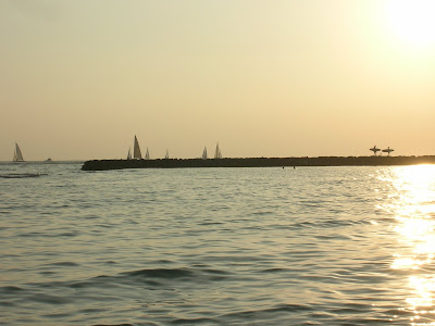 Surfers on the Jetty in Waikiki