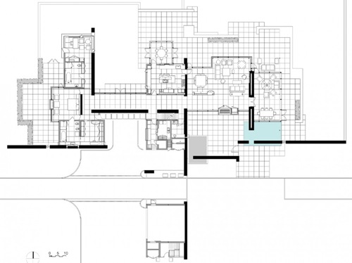Planos 2 casas unidas por un muro de piedra “Stone Houses” | ArQuitexs