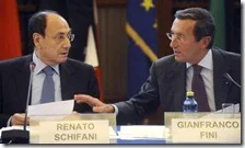 Renato Schifani e Gianfranco Fini