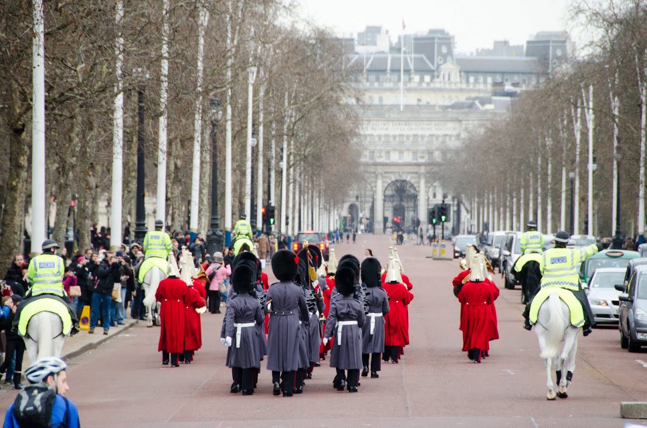 Changing of the guards at Buckingham Palace