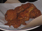 Marcus' seasoned fried chicken ready and waiting for the 