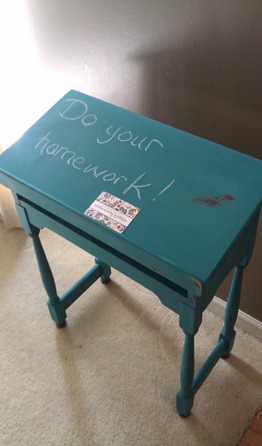 chalkboard painted desk