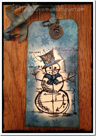 snowman blueprint tag w border