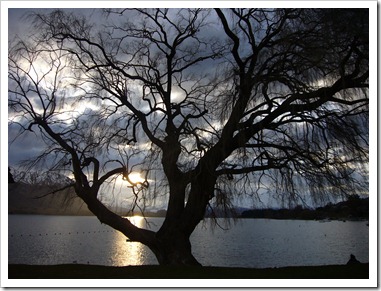 atardecer en el wanaka lake