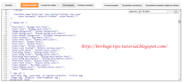Kode HTML Blogger