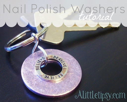 Nail Polish Washer Keychains. Hi there! I am so excited that Kari asked me