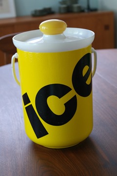 Graphic metal and plastic ice bucket