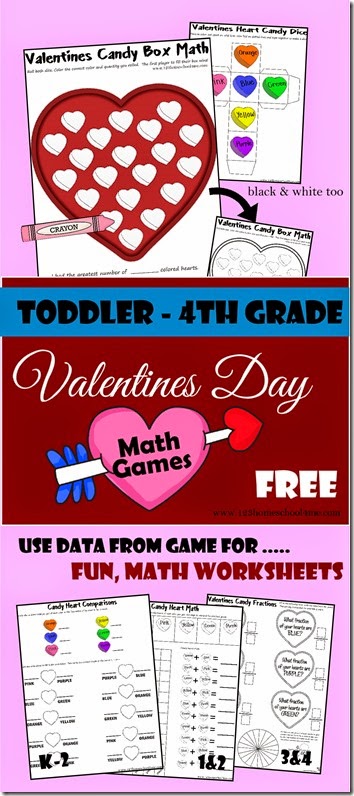 Valentines Day Math Games - You will love that all your kid can play this free printable game and math worksheets will help Toddler, Kindergarten, 1st grade, 2nd grade, 3rd grade and 4th grade students have fun learning about graphing, greater than less than, addition, fractions and more. Valentines Day Math Games - You will love that all your kid can play this free printable game and math worksheets will help Toddler, Kindergarten, 1st grade, 2nd grade, 3rd grade and 4th grade students have fun learning about graphing, greater than less than, addition, fractions and more.