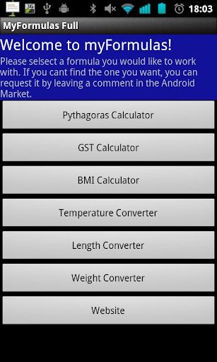 myFormulas BMI Pythagoras..