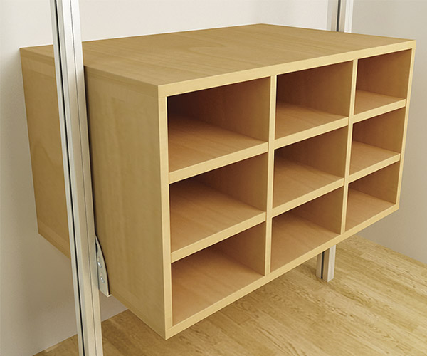 Camisero de 9 espacios de madera de maple o melamina.