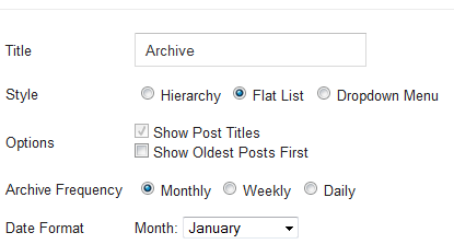 archive 
calendar settings