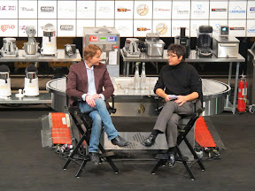 Alinea chef Grant Achatz gets interviewed by Kim Severson from the NYT at the Star Chefs conference