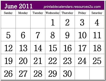 2Ca4 Purple Calendar June 2011