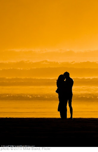 'Lovers embracing on the beach at sundown / sunset on Morro Strand State Beach 10 Jan 2010' photo (c) 2010, Mike Baird - license: http://creativecommons.org/licenses/by/2.0/