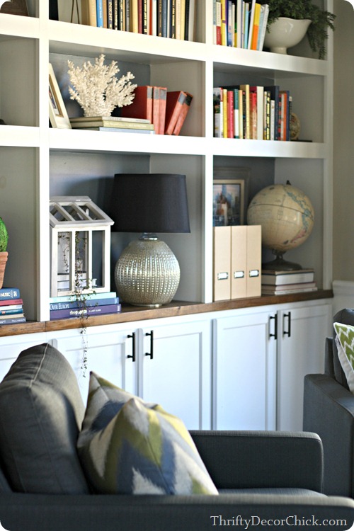 DIY bookcases with storage