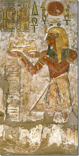 Ramsés III em um relevo no templo de Khonsu