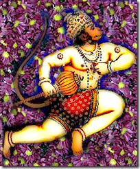 Hanuman flying to Lanka