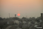 Sun setting over Uzbek graves